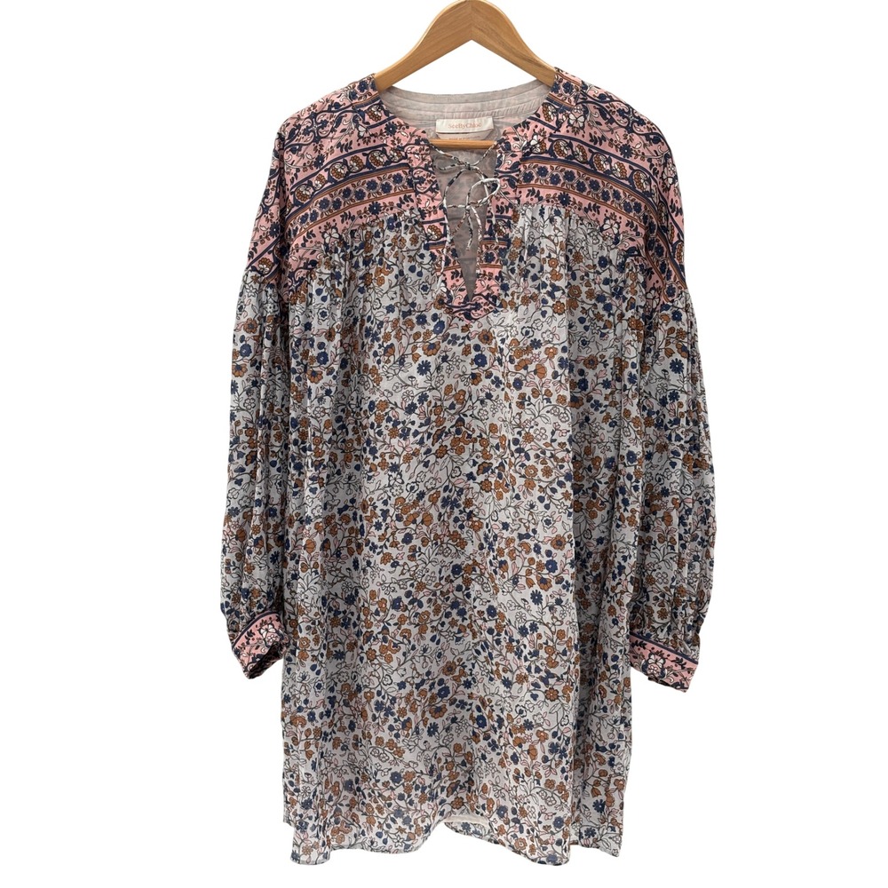 See By Chloe Dress Dress Mini Long Sleeve Floral Cottagecore Women 4 Boho Indie